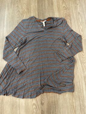 Matilda Jane gray tunic with orange stripe